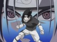 Sasuke unlocks his Sharingan in battle against Haku (Image via Pieerot Studios)